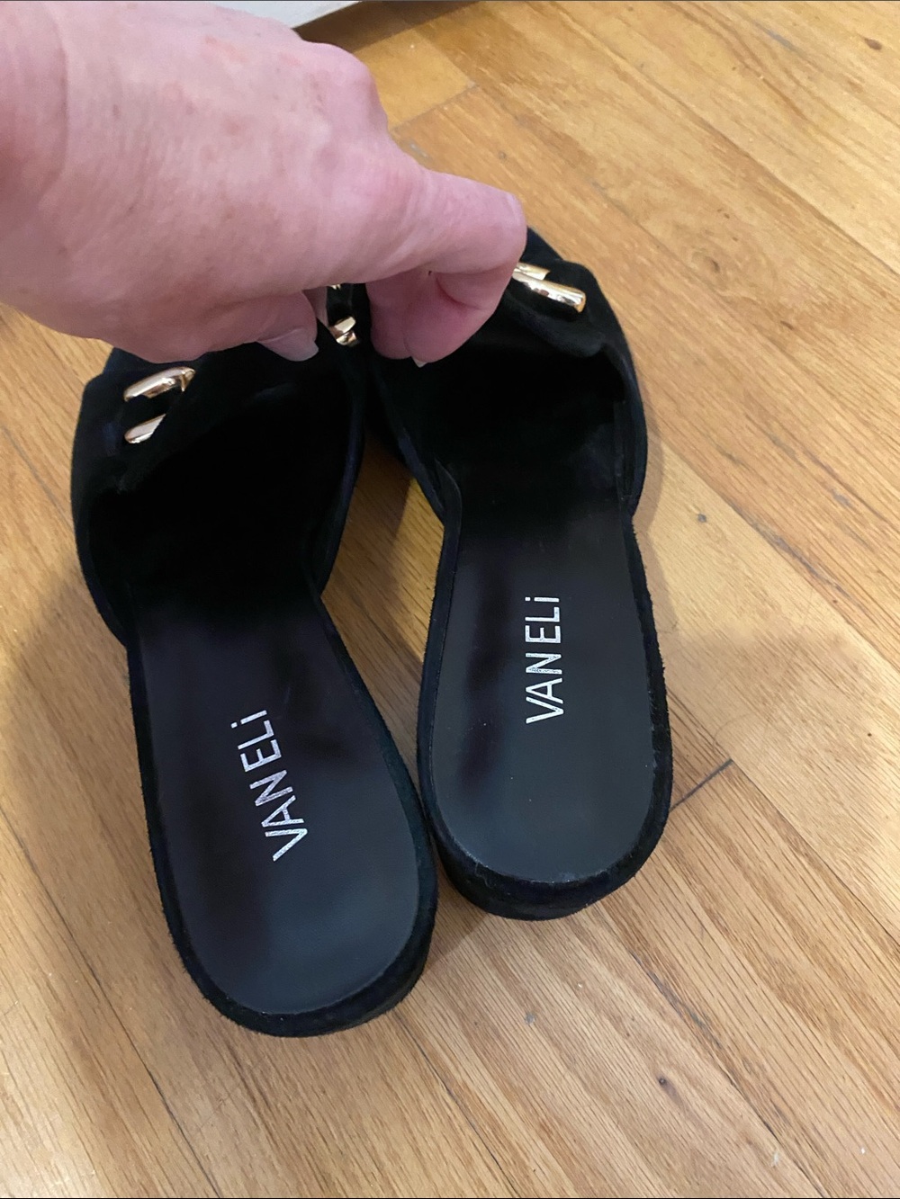 Vaneli Black Suede Sandals. Sz. 10. Like new. - Picture 8 of 11